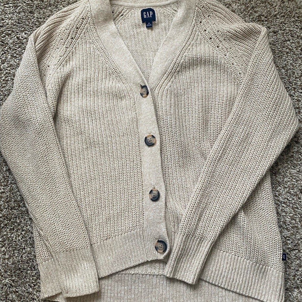 GAP Women's Cream Cardigan Sweater